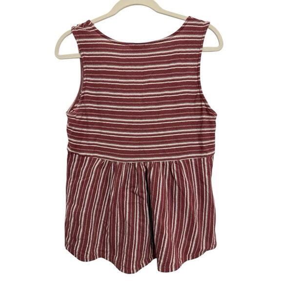 Lucky Brand Women's Size Medium V-neck Sleeveless Blouse Purple White Stripes - Picture 5 of 5